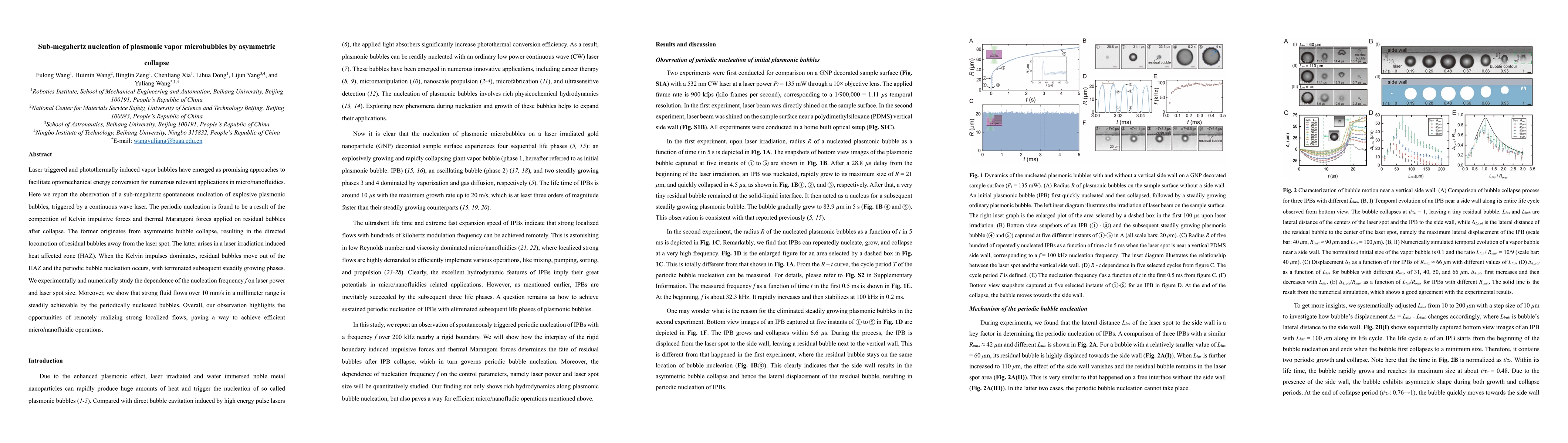 Thumbnail for Sub-megahertz nucleation of plasmonic vapor microbubbles by asymmetric
  collapse