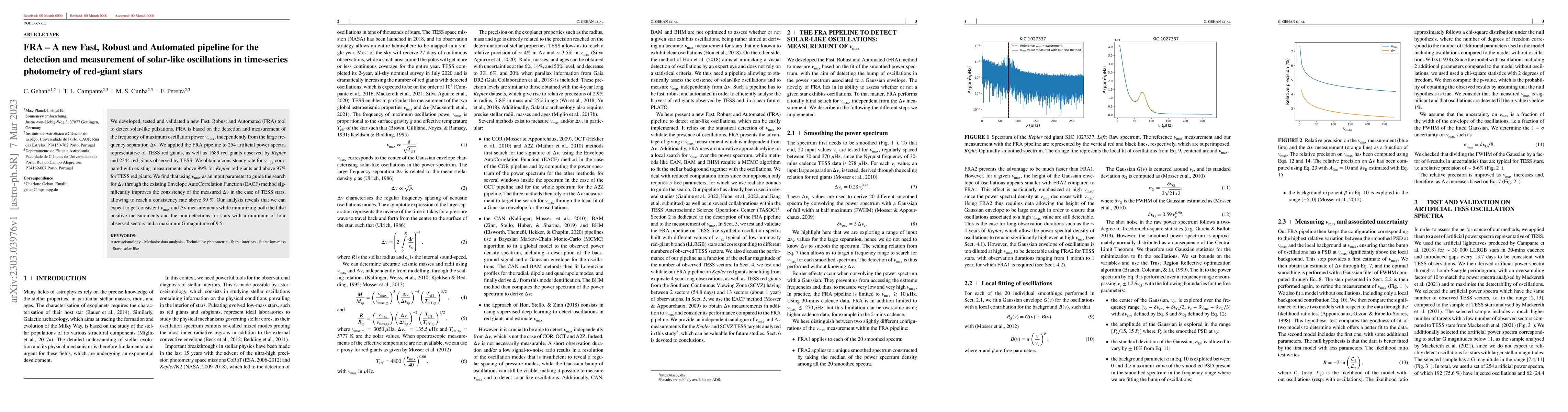 Thumbnail for FRA -- A new Fast, Robust and Automated pipeline for the detection and
  measurement of solar-like oscillations in time-series photometry of red-giant
  stars