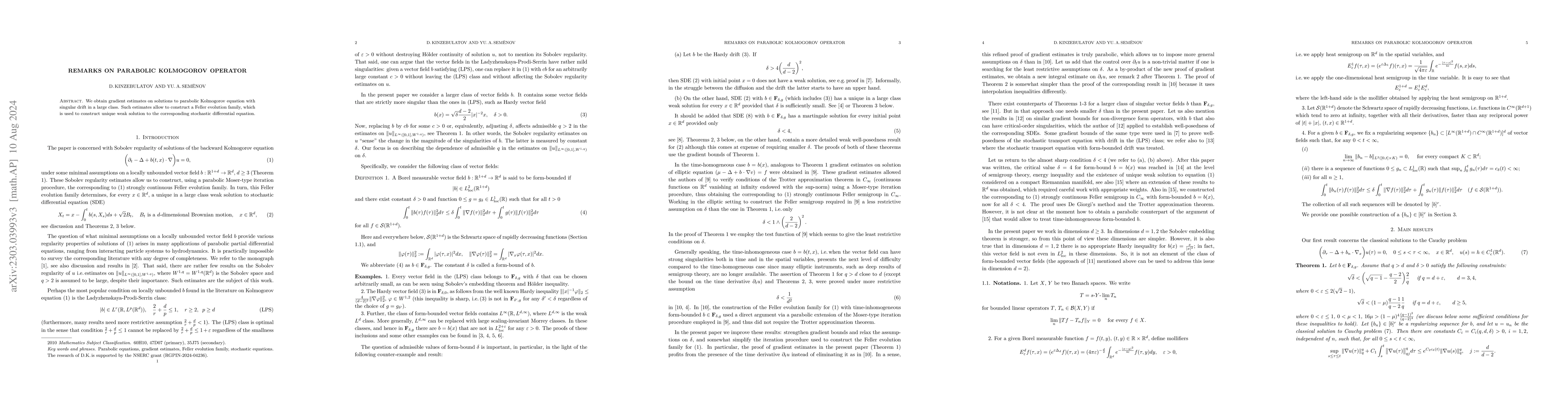Thumbnail for Remarks on parabolic Kolmogorov operator
