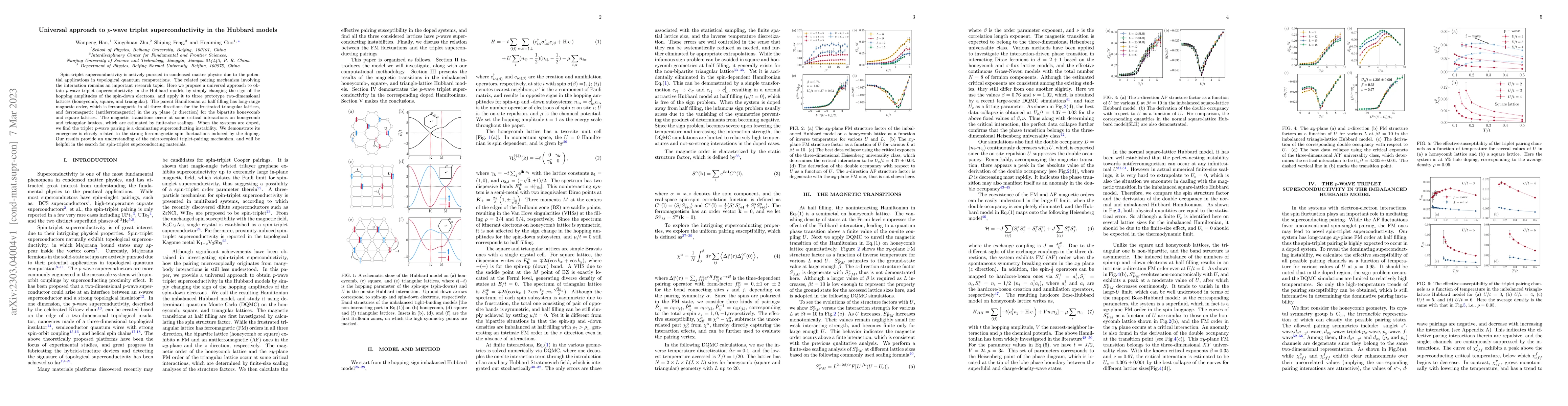 Thumbnail for Universal approach to p-wave triplet superconductivity in the Hubbard
  models