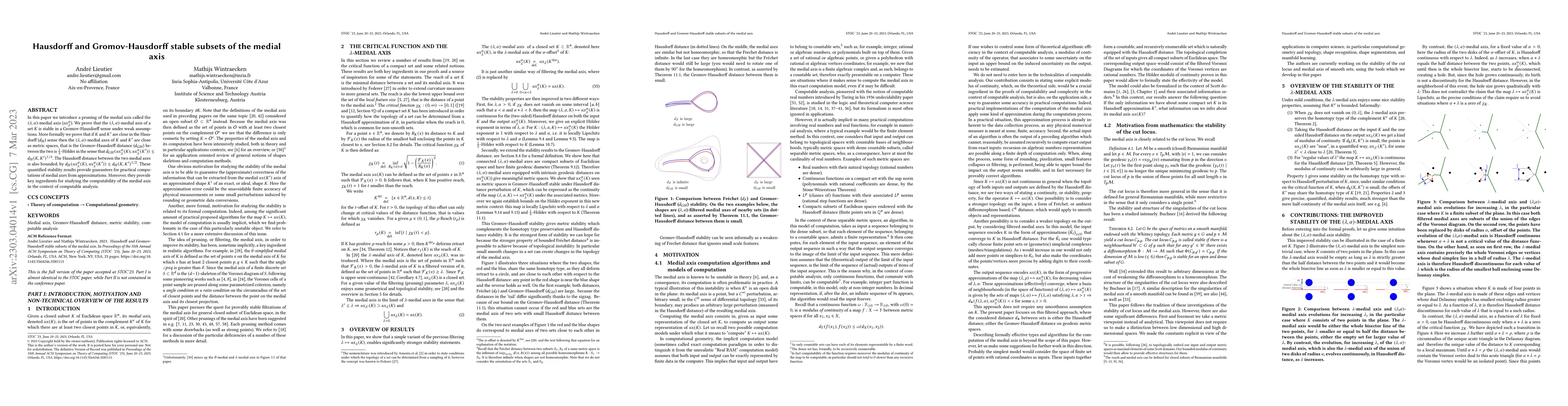 Thumbnail for Hausdorff and Gromov-Hausdorff stable subsets of the medial axis