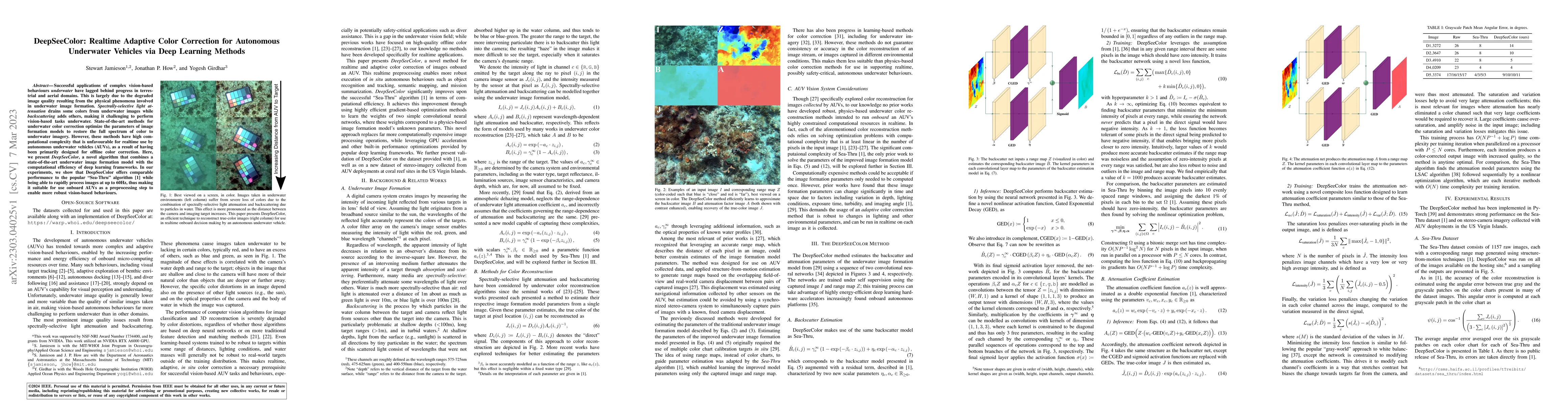 Thumbnail for DeepSeeColor: Realtime Adaptive Color Correction for Autonomous
  Underwater Vehicles via Deep Learning Methods
