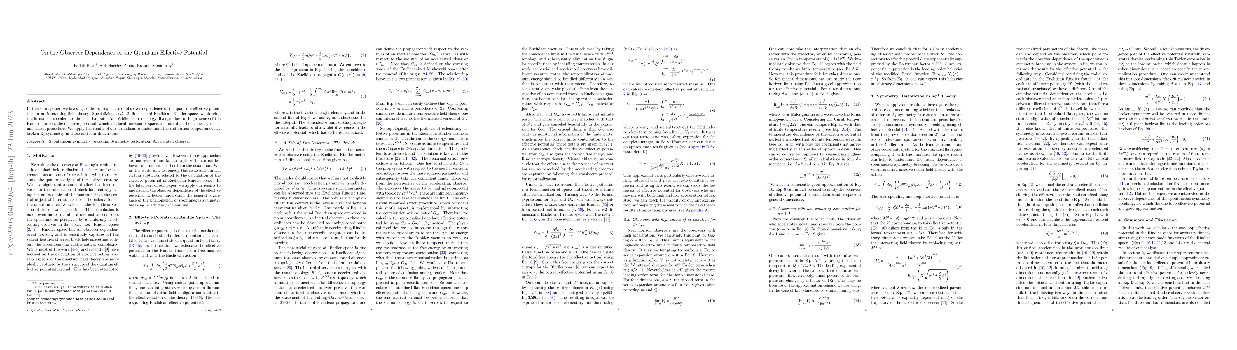 Thumbnail for On the Observer Dependence of the Quantum Effective Potential