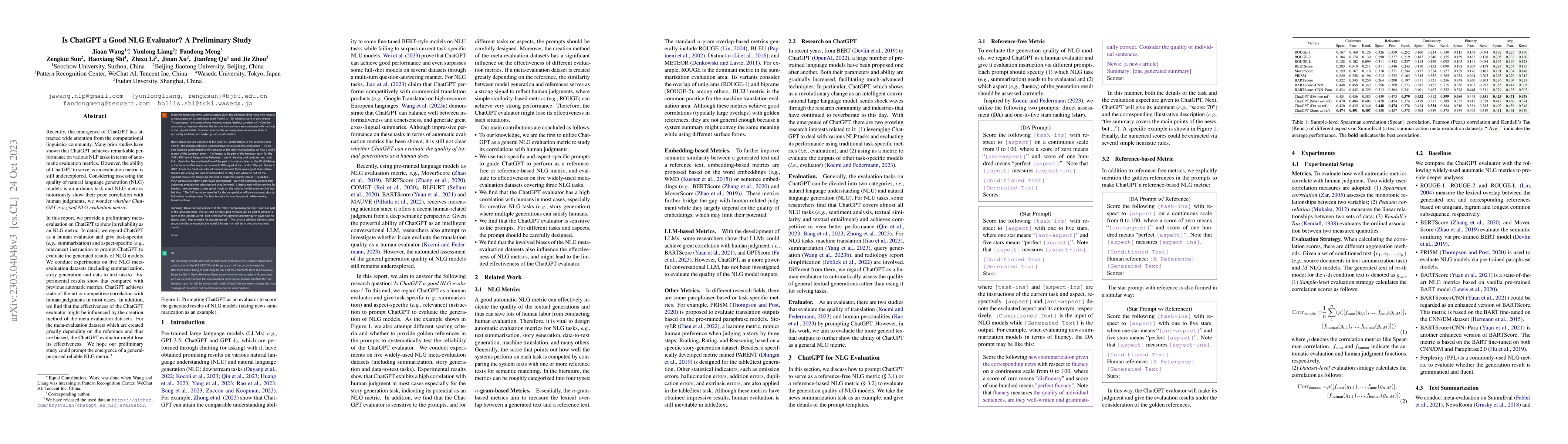 Thumbnail for Is ChatGPT a Good NLG Evaluator? A Preliminary Study
