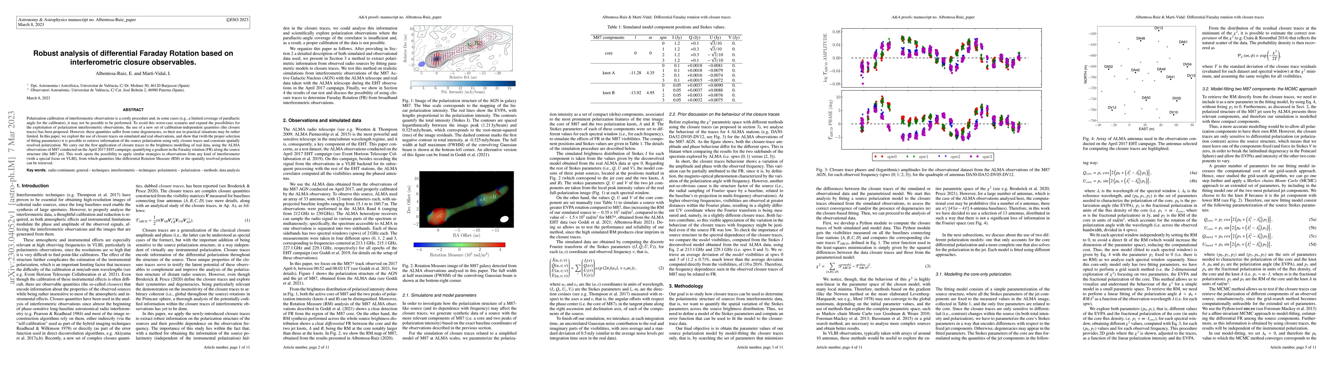 Thumbnail for Robust analysis of differential Faraday Rotation based on
  interferometric closure observables