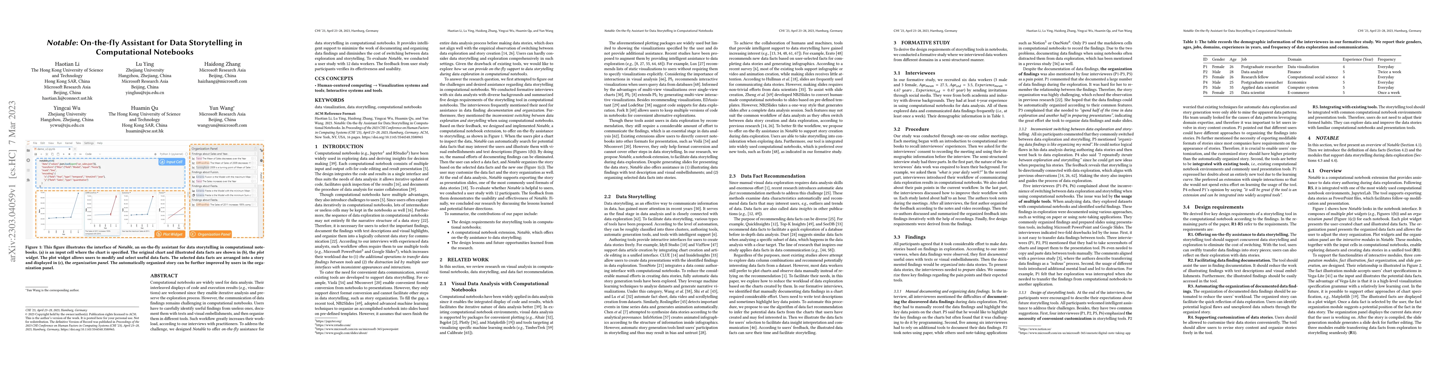Thumbnail for Notable: On-the-fly Assistant for Data Storytelling in Computational
  Notebooks
