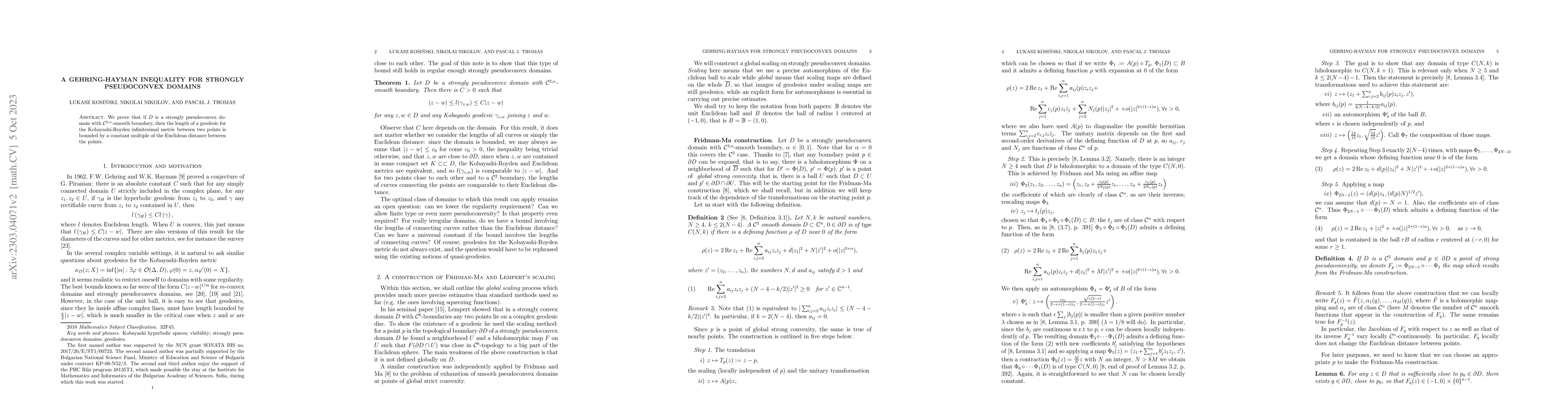 Thumbnail for A Gehring-Hayman inequality for strongly pseudoconvex domains