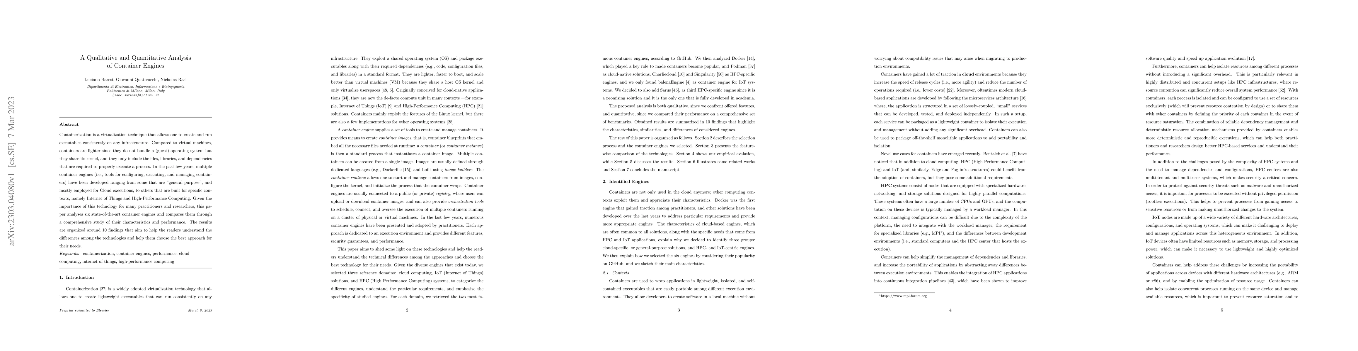 Thumbnail for A Qualitative and Quantitative Analysis of Container Engines