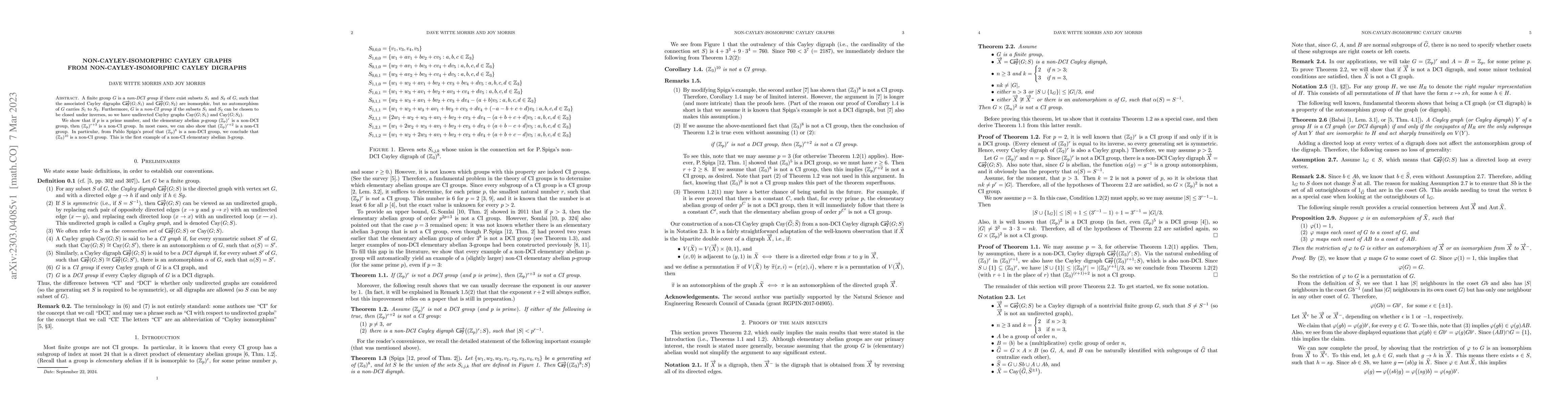 Thumbnail for Non-Cayley-Isomorphic Cayley graphs from non-Cayley-Isomorphic Cayley
  digraphs