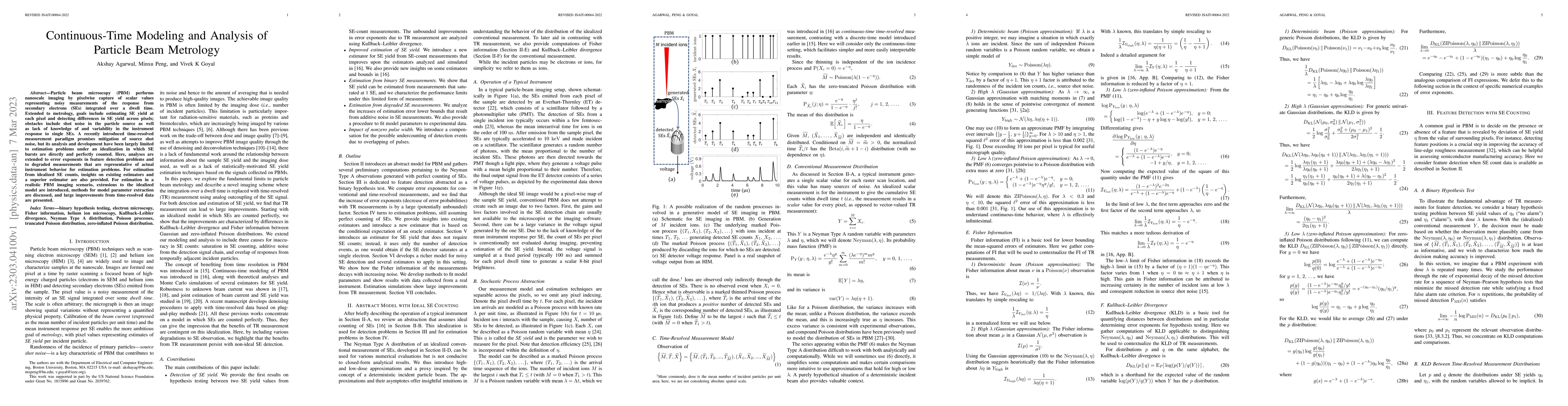 Thumbnail for Continuous-Time Modeling and Analysis of Particle Beam Metrology
