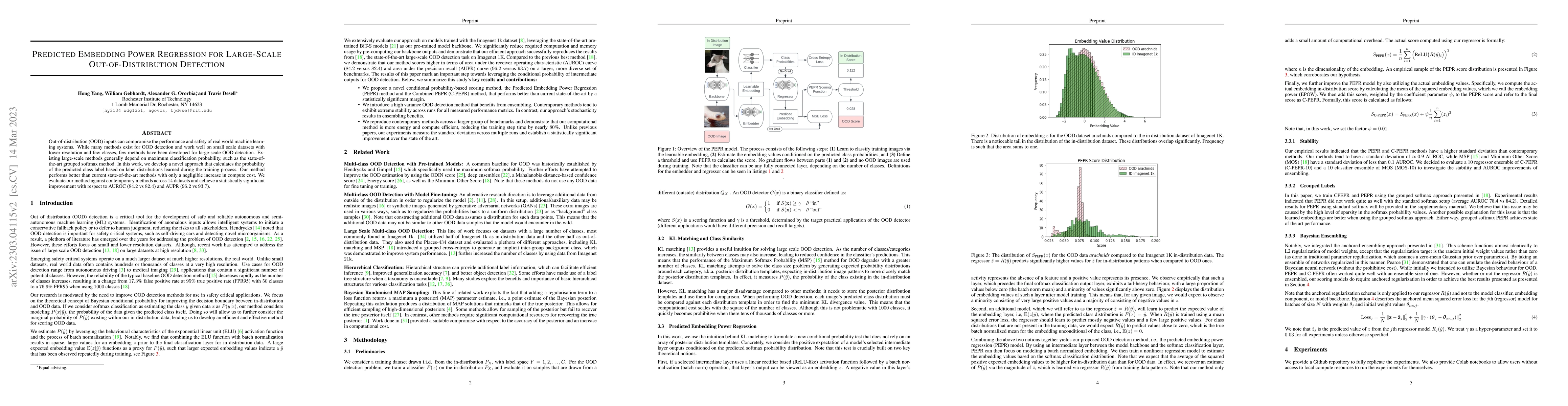 Thumbnail for Predicted Embedding Power Regression for Large-Scale Out-of-Distribution
  Detection