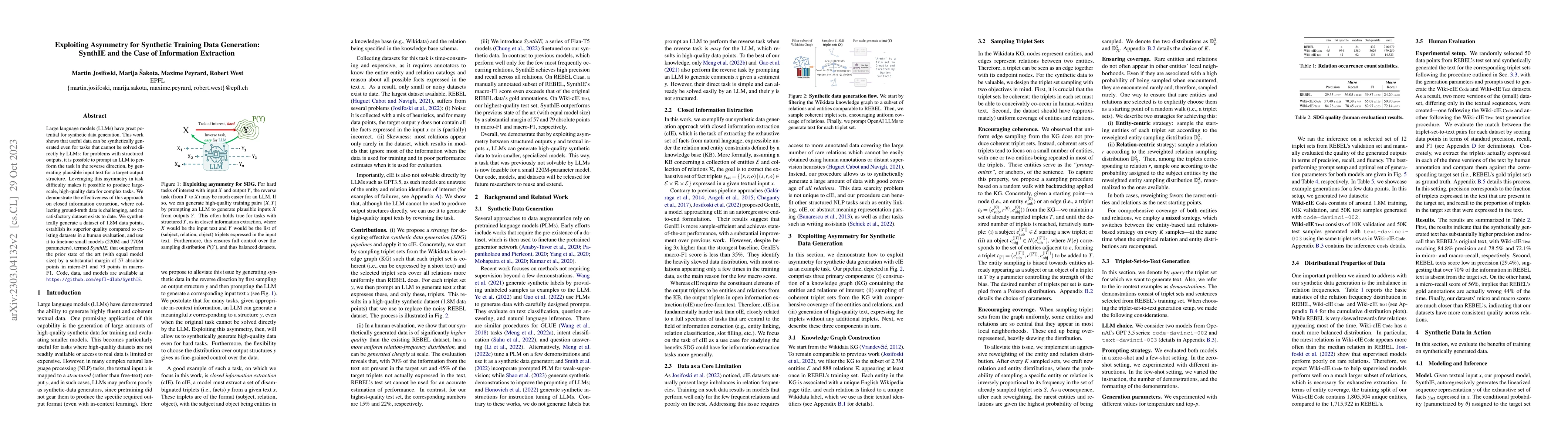 Thumbnail for Exploiting Asymmetry for Synthetic Training Data Generation: SynthIE and
  the Case of Information Extraction