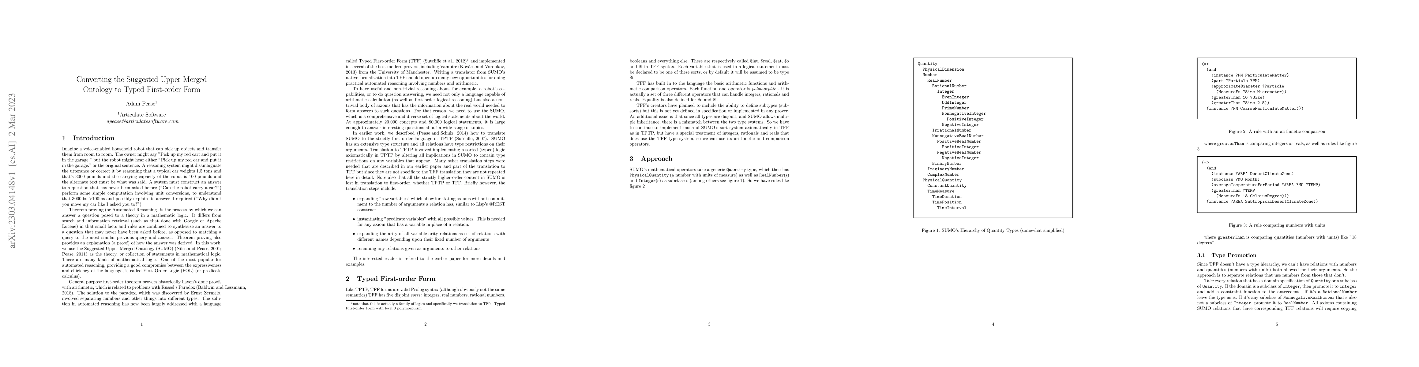Thumbnail for Converting the Suggested Upper Merged Ontology to Typed First-order Form