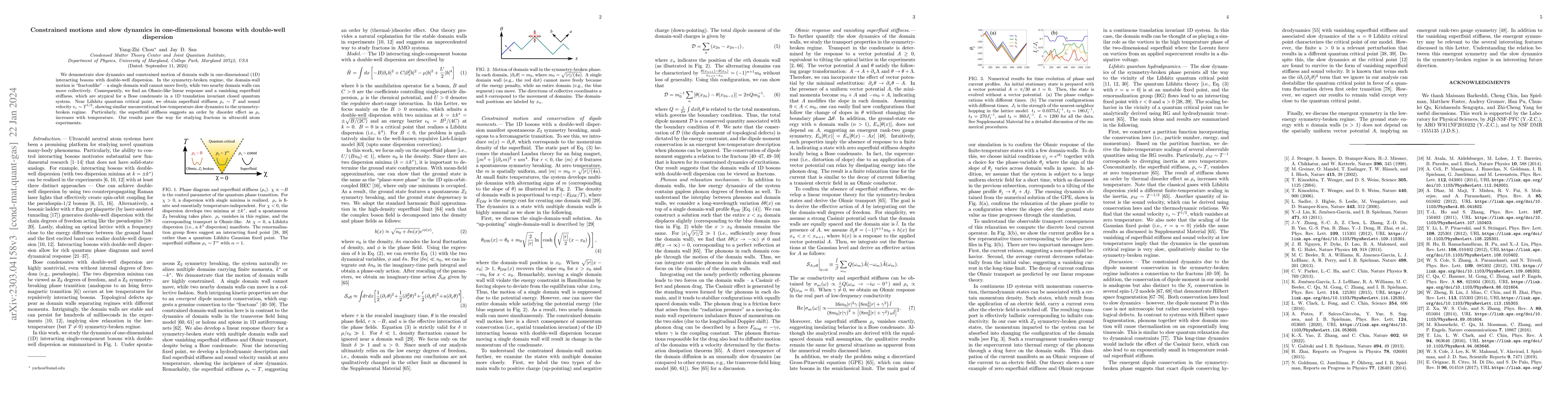 Thumbnail for Constrained motions and slow dynamics in one-dimensional bosons with
  double-well dispersion