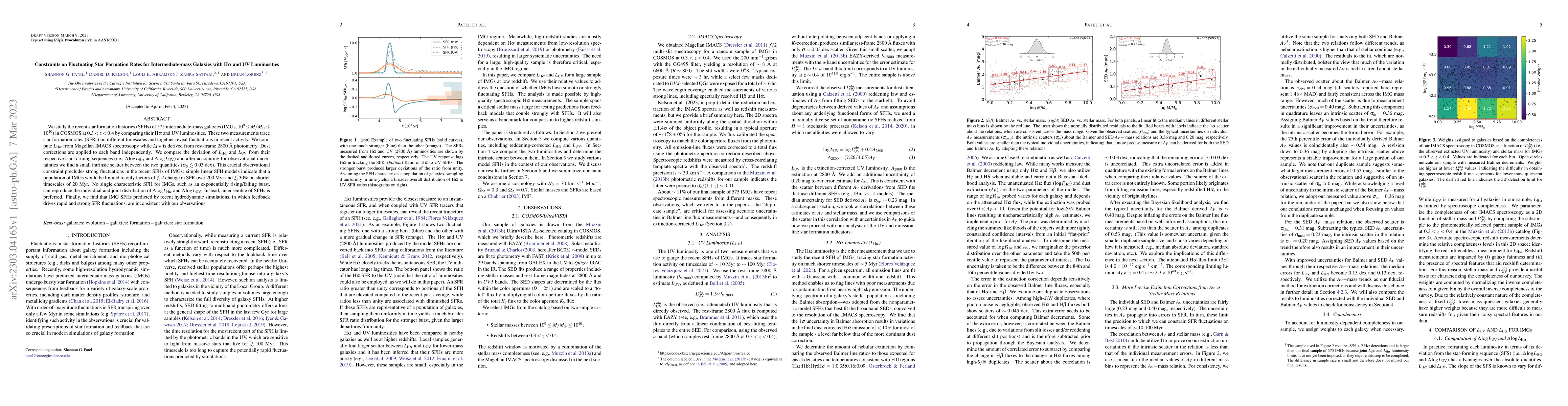 Thumbnail for Constraints on Fluctuating Star Formation Rates for Intermediate-mass
  Galaxies with H$\alpha$ and UV Luminosities