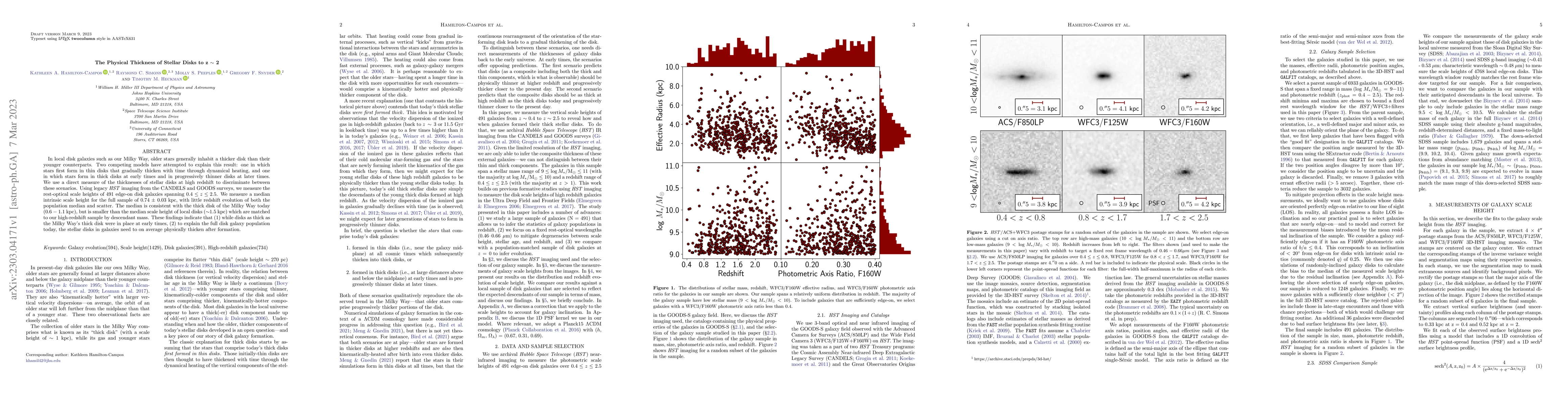 Thumbnail for The Physical Thickness of Stellar Disks to z ~ 2