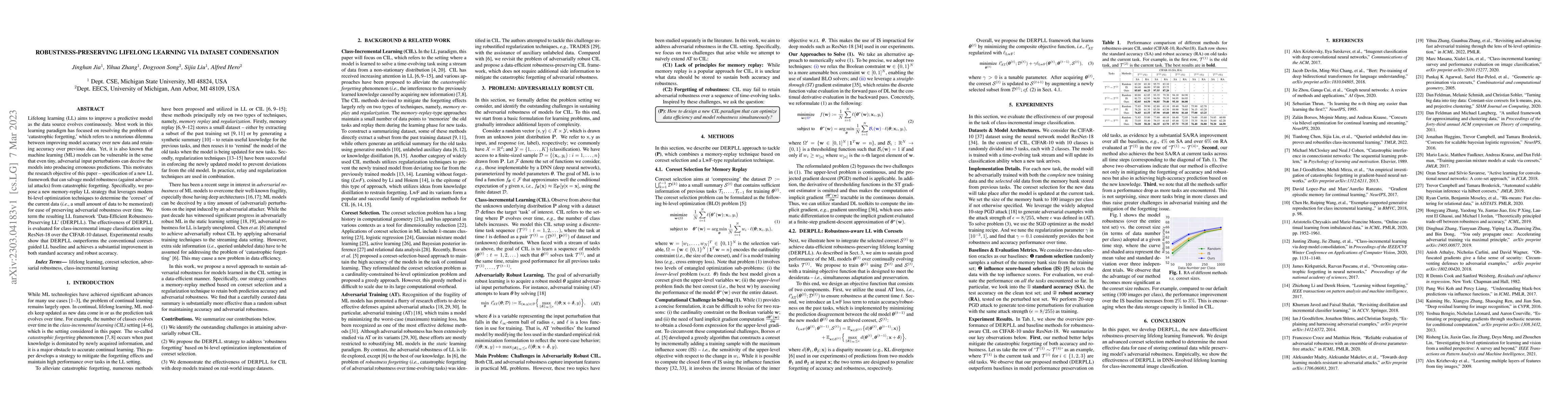 Thumbnail for Robustness-preserving Lifelong Learning via Dataset Condensation