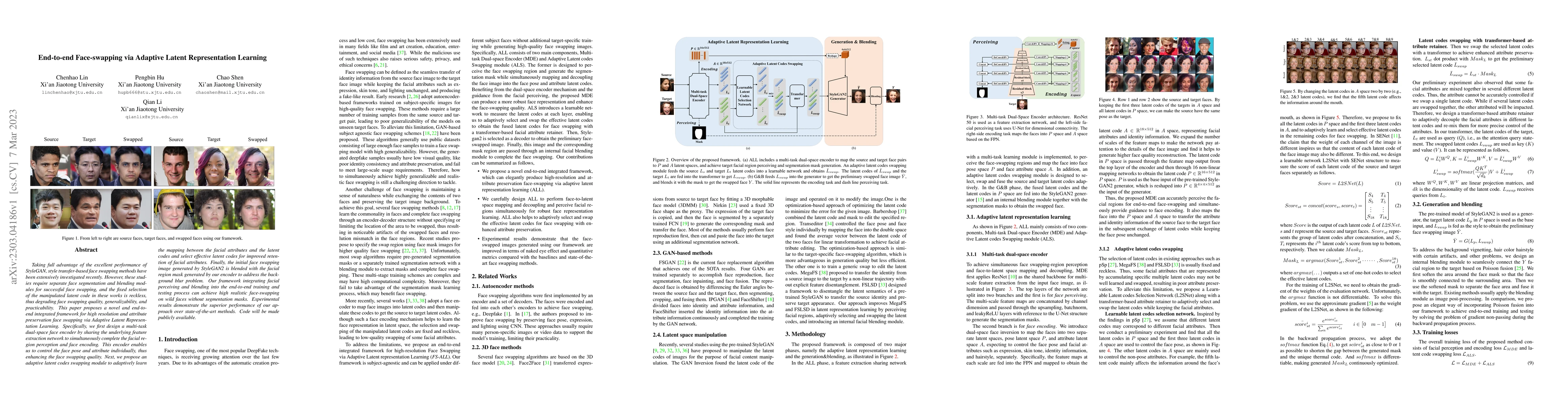 Thumbnail for End-to-end Face-swapping via Adaptive Latent Representation Learning