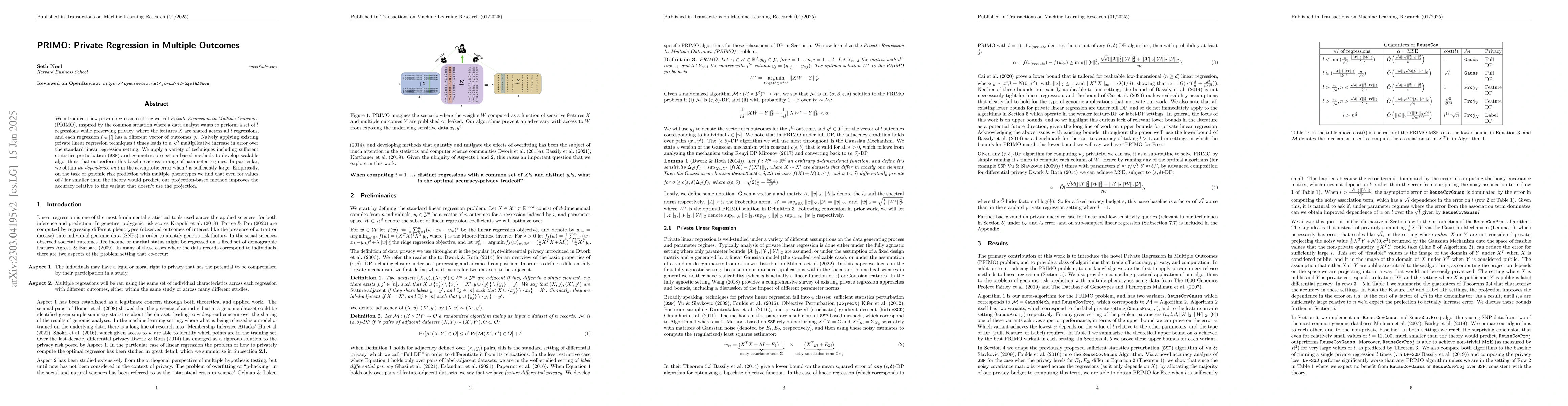 Thumbnail for PRIMO: Private Regression in Multiple Outcomes