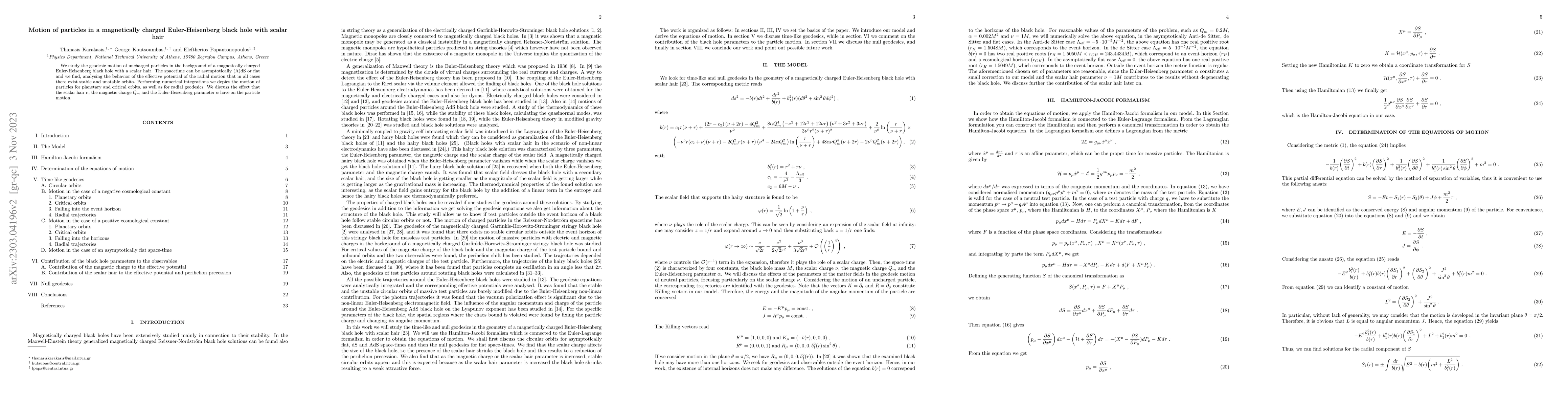 Thumbnail for Motion of particles in a magnetically charged Euler-Heisenberg black
  hole with scalar hair