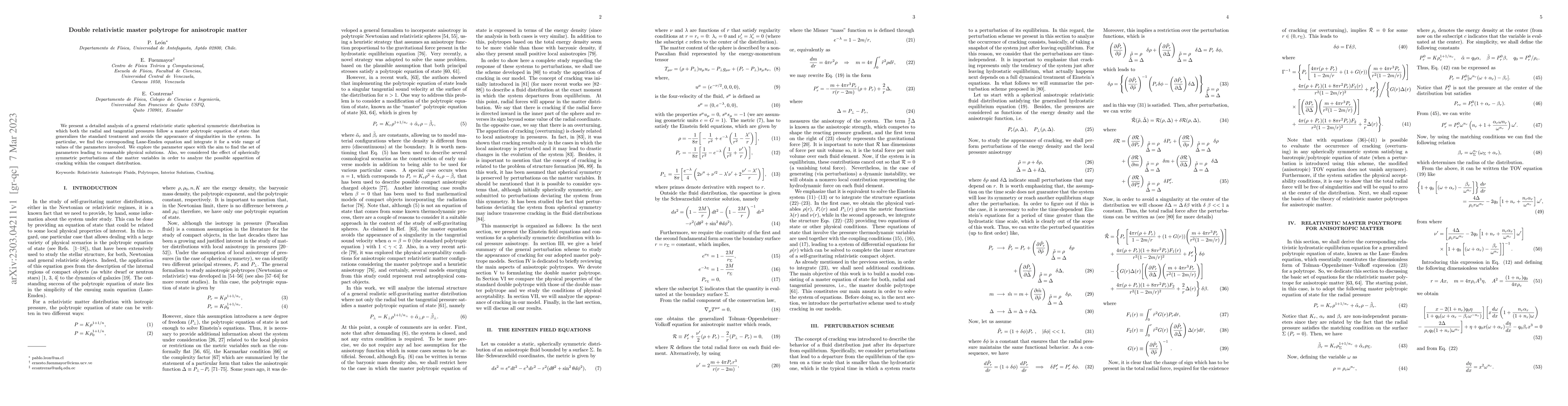 Thumbnail for Double relativistic master polytrope for anisotropic matter