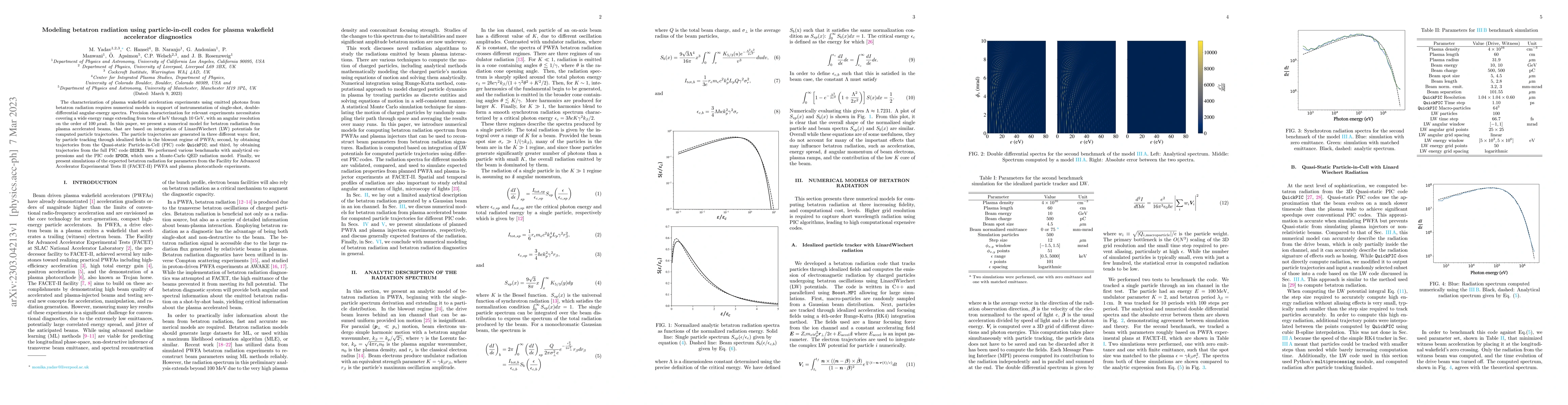 Thumbnail for Modeling betatron radiation using particle-in-cell codes for plasma
  wakefield accelerator diagnostics