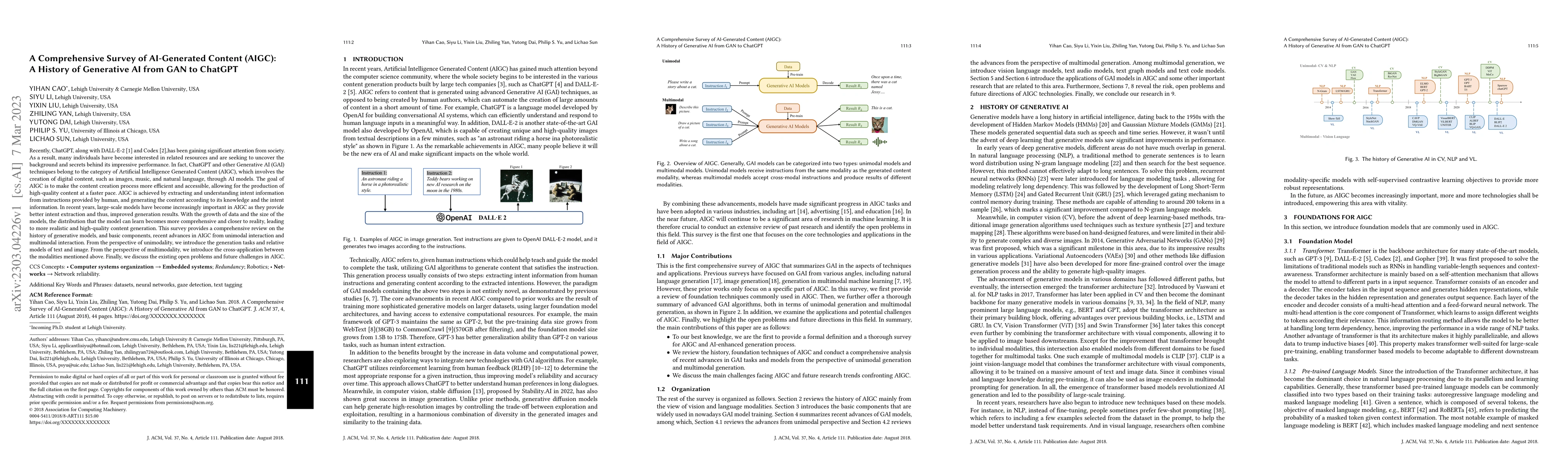 Thumbnail for A Comprehensive Survey of AI-Generated Content (AIGC): A History of
  Generative AI from GAN to ChatGPT