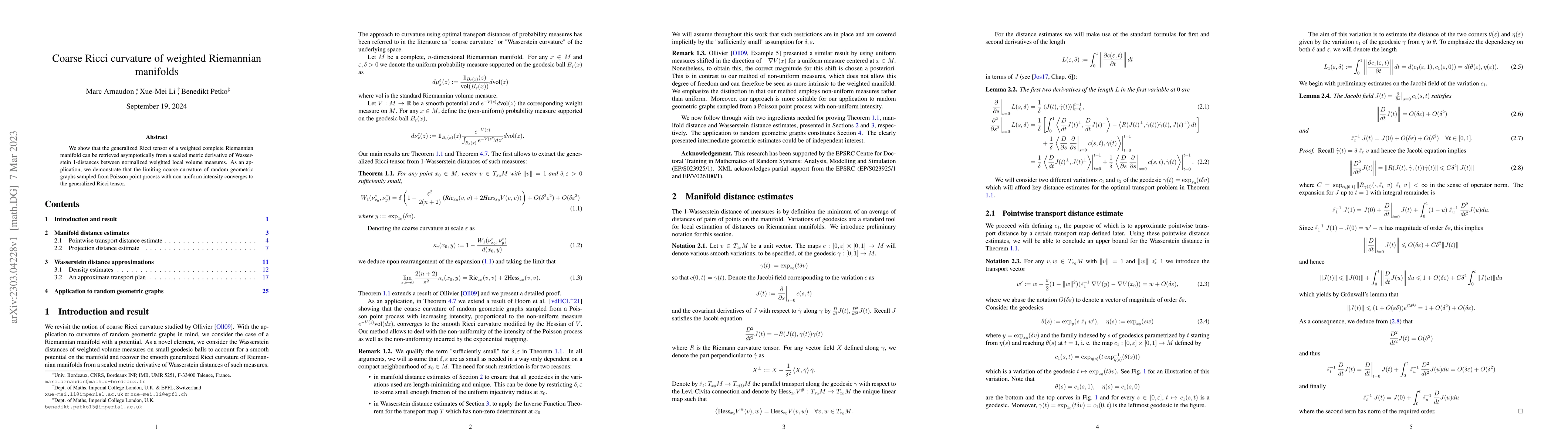 Thumbnail for Coarse Ricci curvature of weighted Riemannian manifolds