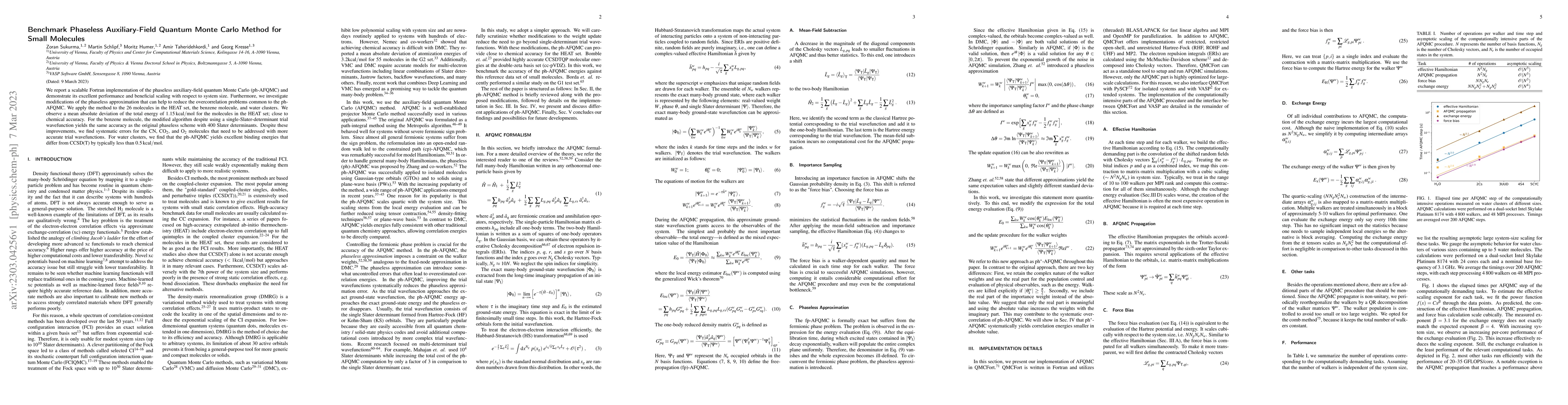 Thumbnail for Benchmark Phaseless Auxiliary-Field Quantum Monte Carlo Method for Small
  Molecules