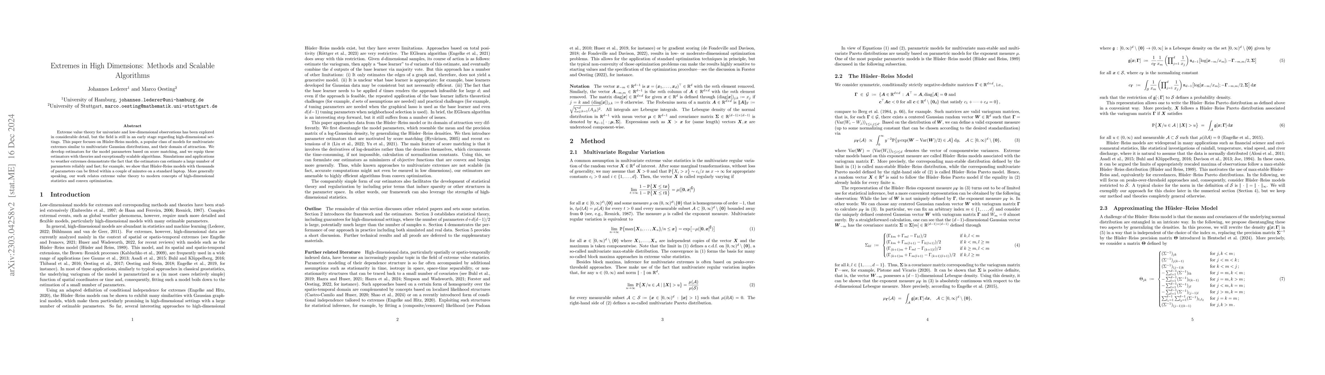 Thumbnail for Extremes in High Dimensions: Methods and Scalable Algorithms