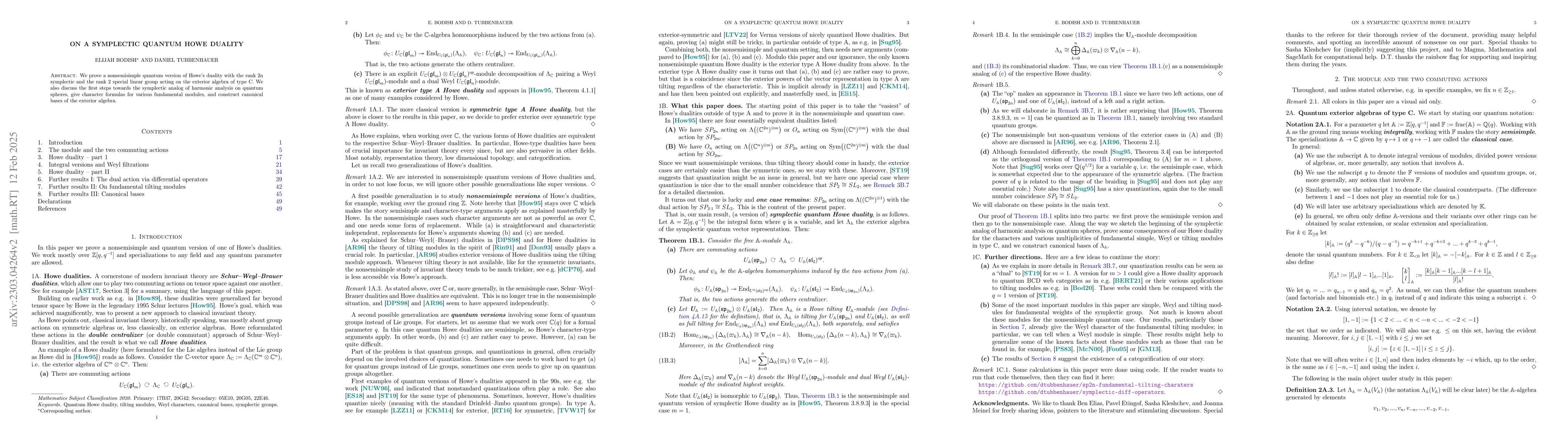 Thumbnail for On a symplectic quantum Howe duality