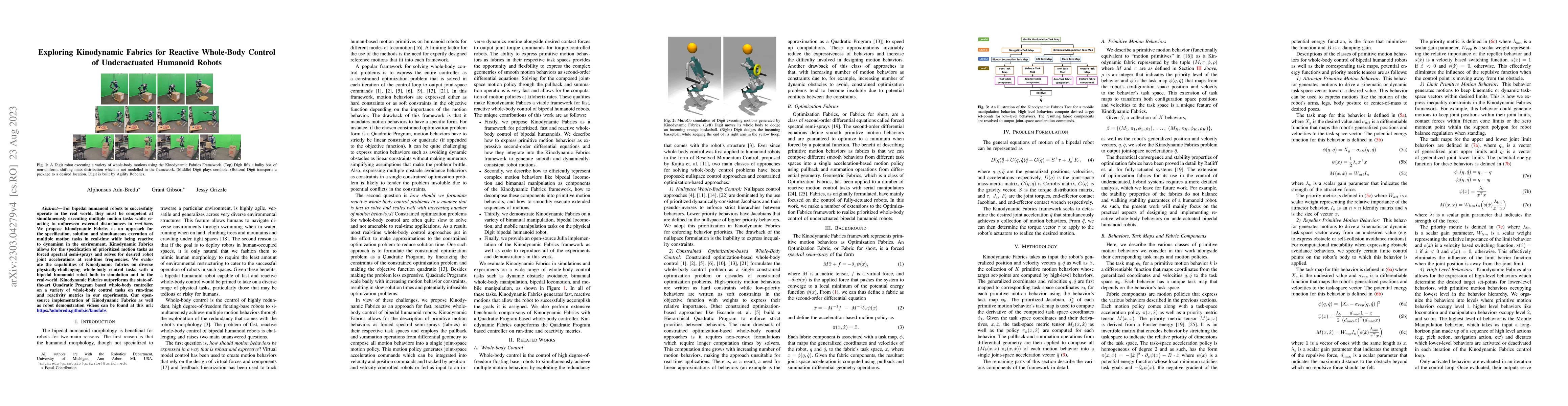 Thumbnail for Exploring Kinodynamic Fabrics for Reactive Whole-Body Control of
  Underactuated Humanoid Robots