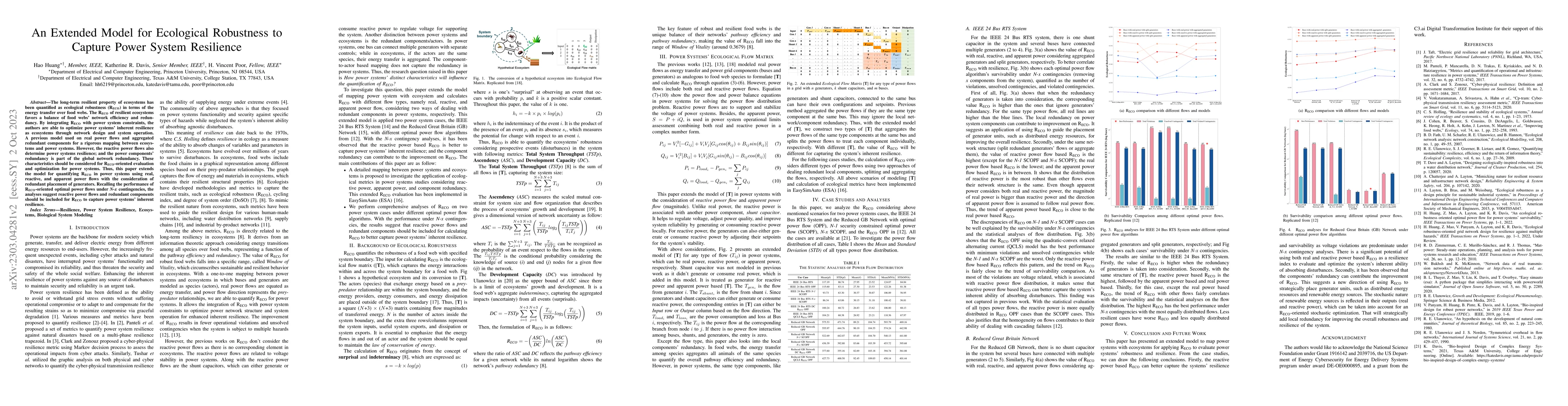 Thumbnail for An Extended Model for Ecological Robustness to Capture Power System
  Resilience