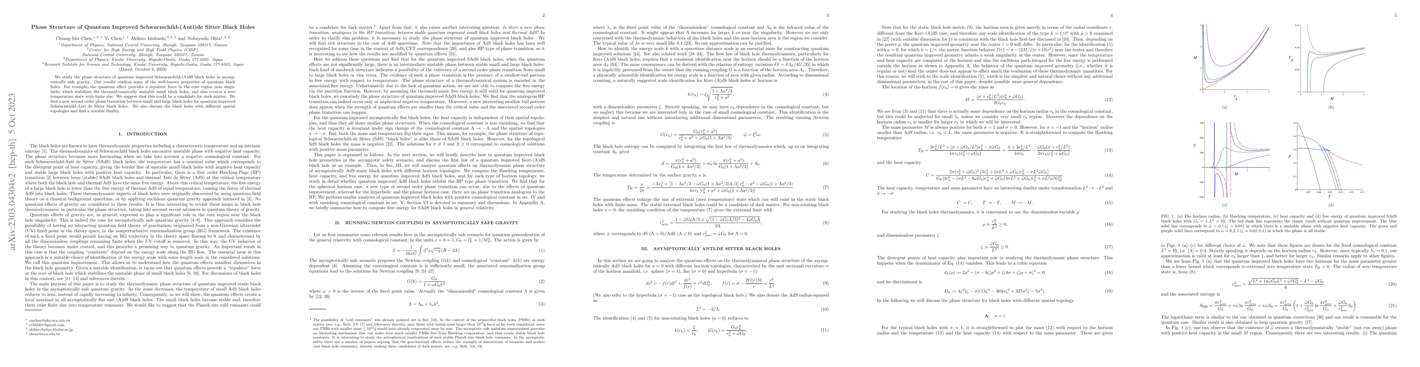 Thumbnail for Phase Structure of Quantum Improved Schwarzschild-(Anti)de Sitter Black
  Holes