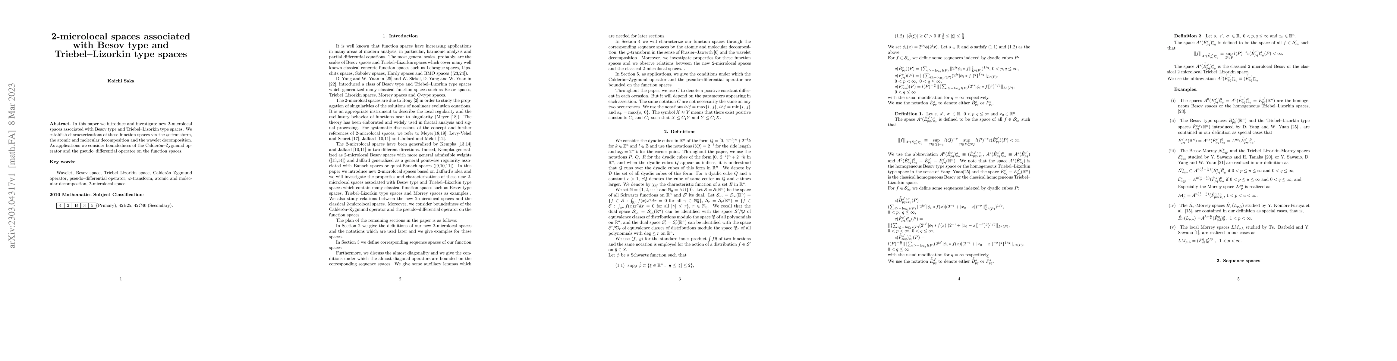 Thumbnail for 2-microlocal spaces associated with Besov type and Triebel-Lizorkin type
  spaces