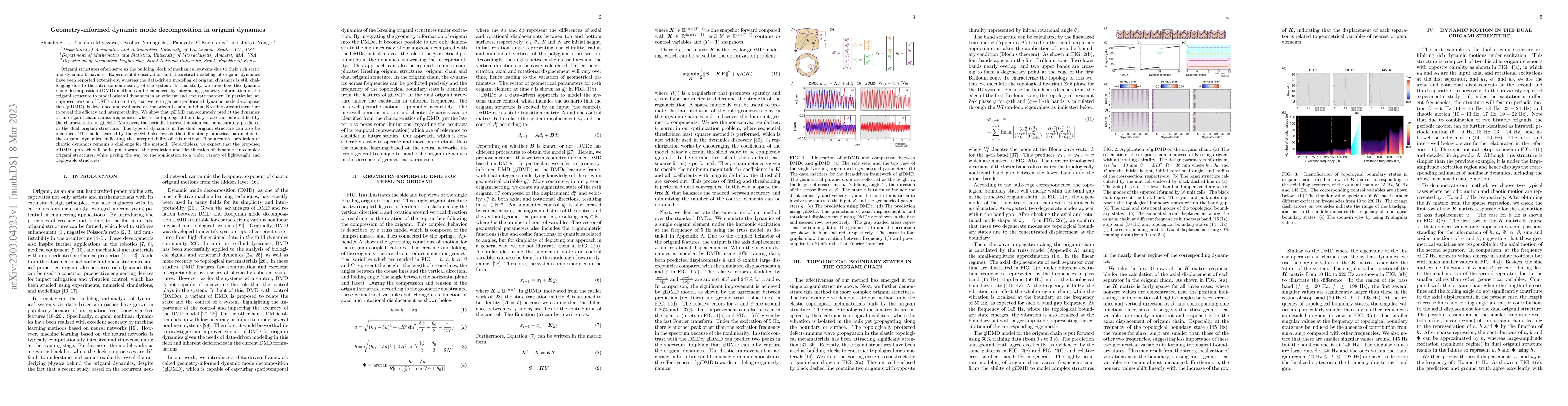 Thumbnail for Geometry-informed dynamic mode decomposition in origami dynamics
