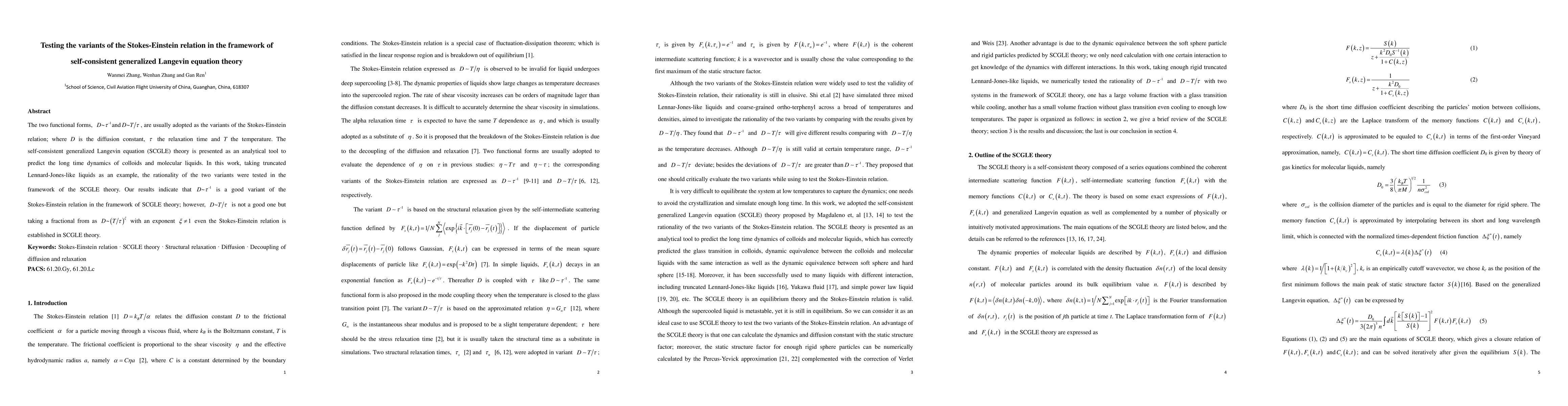 Thumbnail for Testing the variants of the Stokes-Einstein relation in the framework of
  self-consistent generalized Langevin equation theory