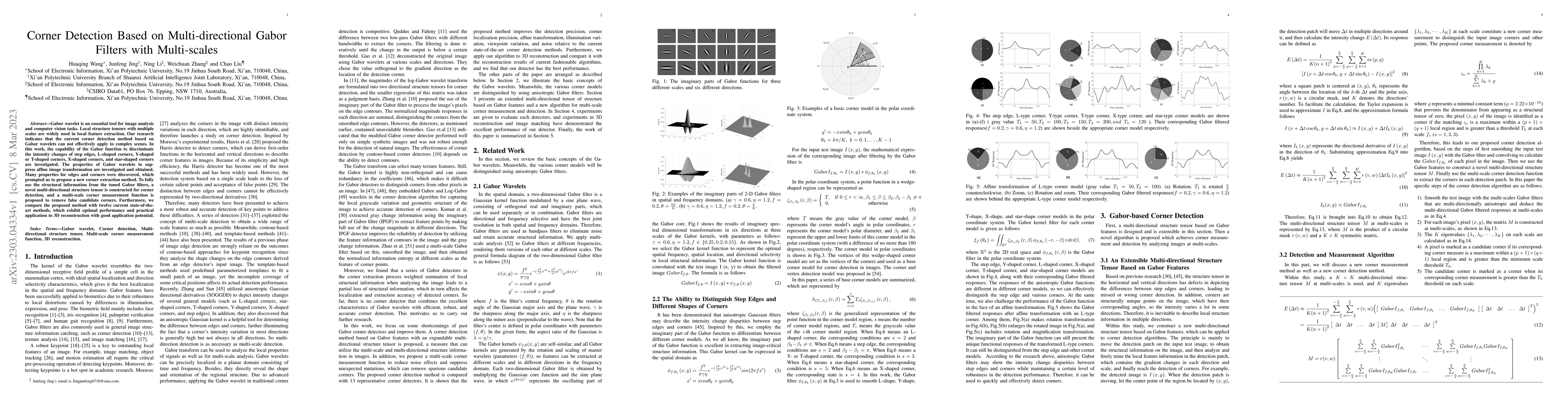Thumbnail for Corner Detection Based on Multi-directional Gabor Filters with
  Multi-scales