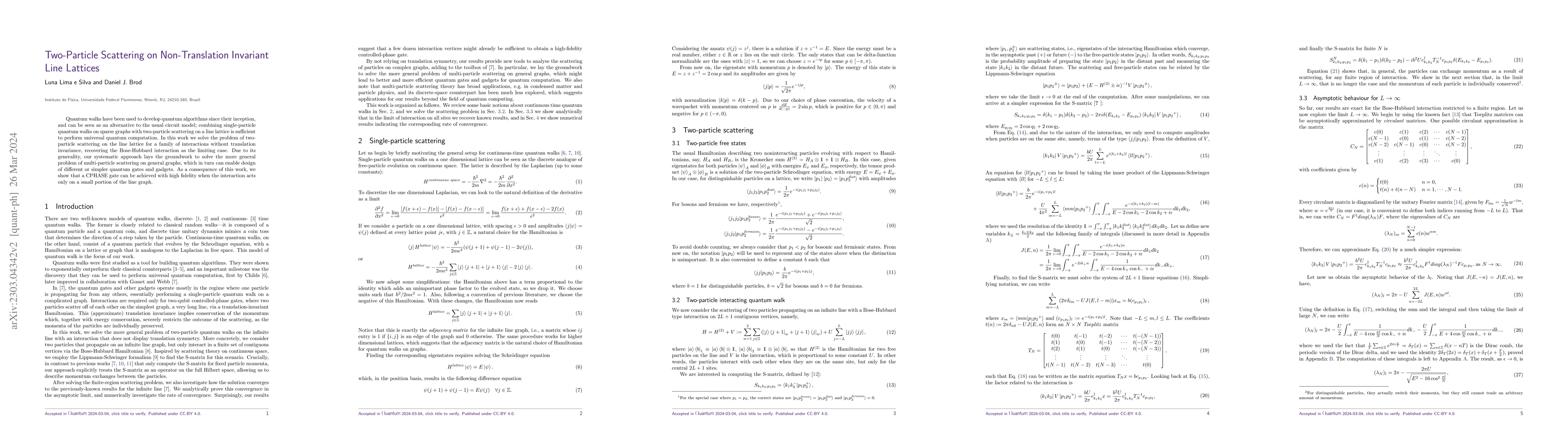 Thumbnail for Two-Particle Scattering on Non-Translation Invariant Line Lattices