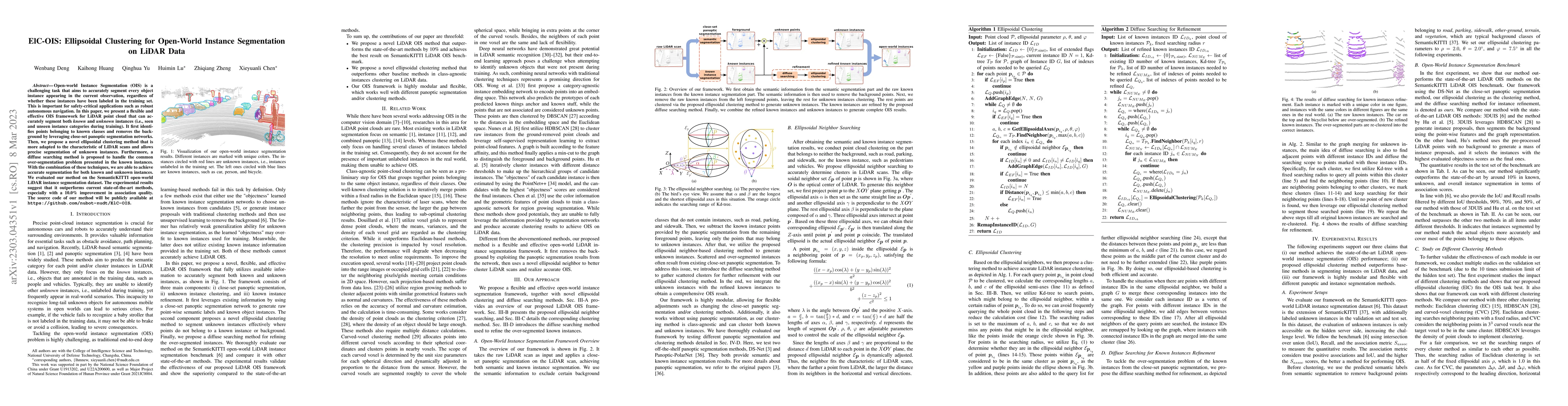 Thumbnail for ElC-OIS: Ellipsoidal Clustering for Open-World Instance Segmentation on
  LiDAR Data