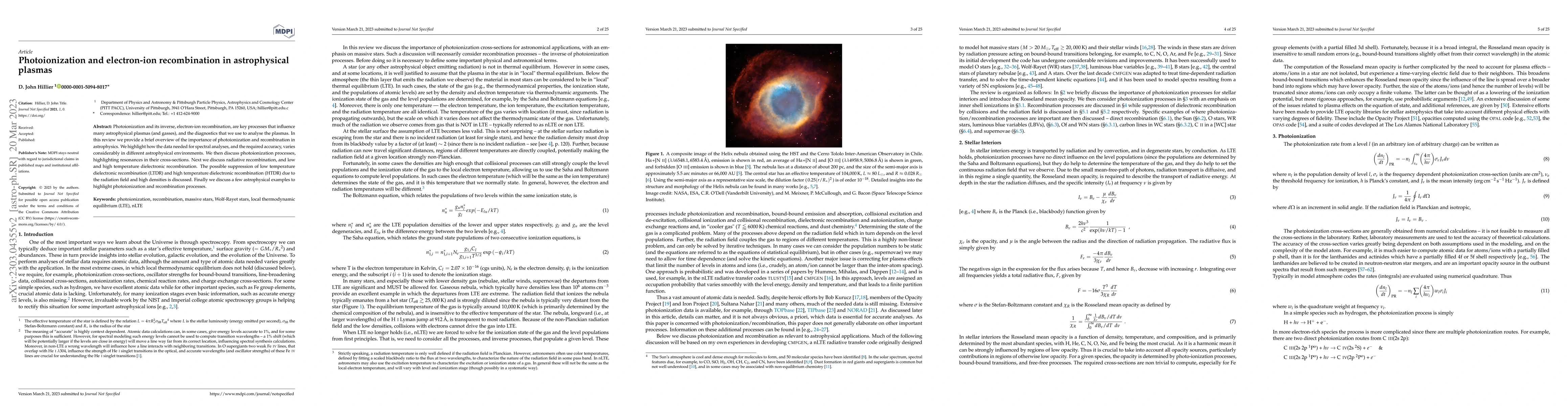 Thumbnail for Photoionization and electron-ion recombination in astrophysical plasmas