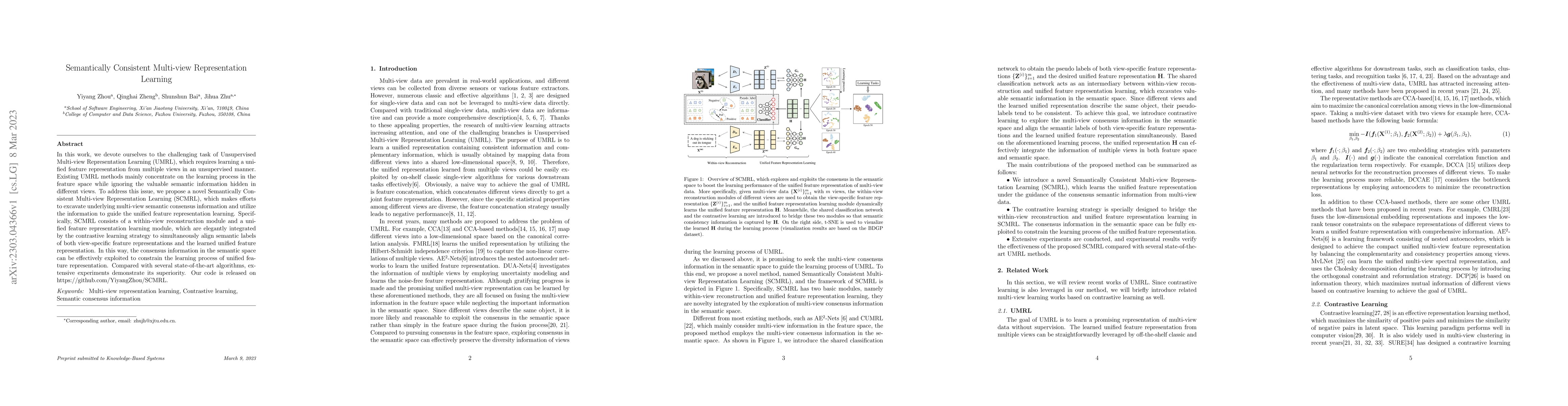 Thumbnail for Semantically Consistent Multi-view Representation Learning