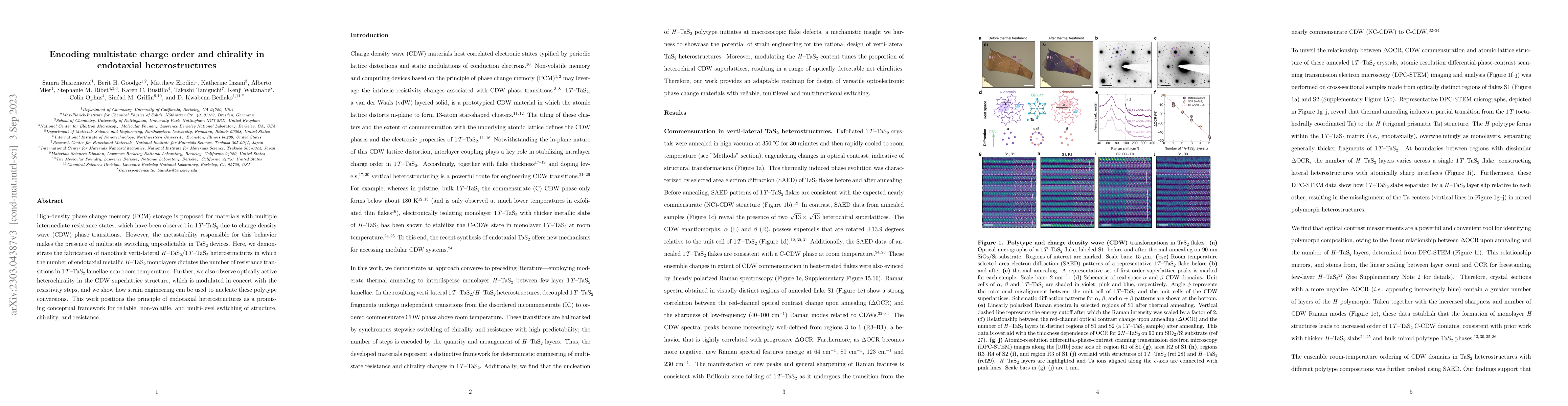 Thumbnail for Encoding multistate charge order and chirality in endotaxial
  heterostructures