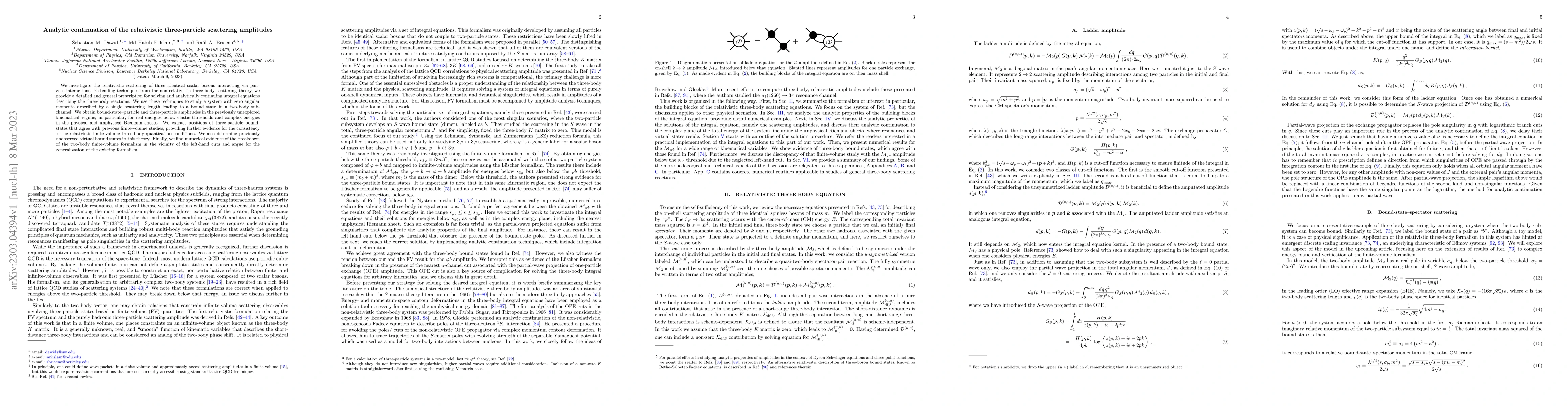 Thumbnail for Analytic continuation of the relativistic three-particle scattering
  amplitudes