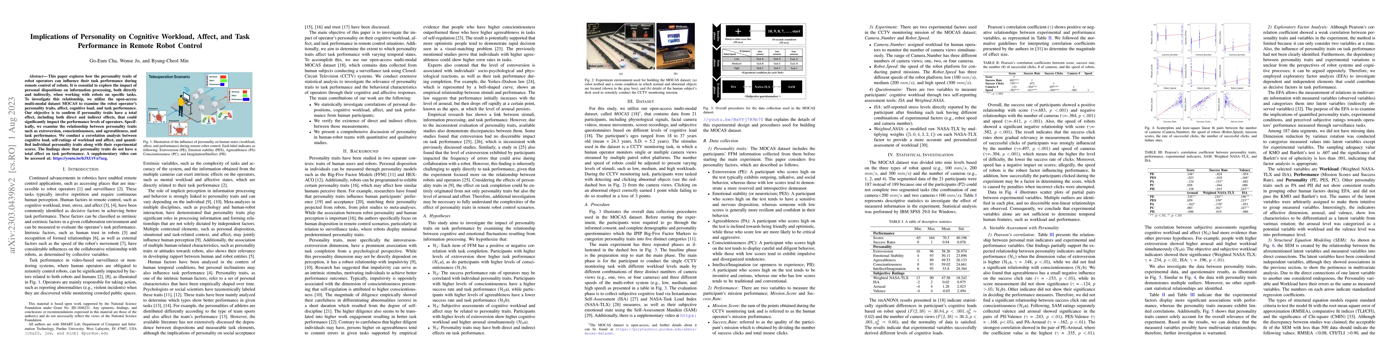 Thumbnail for Implications of Personality on Cognitive Workload, Affect, and Task
  Performance in Remote Robot Control