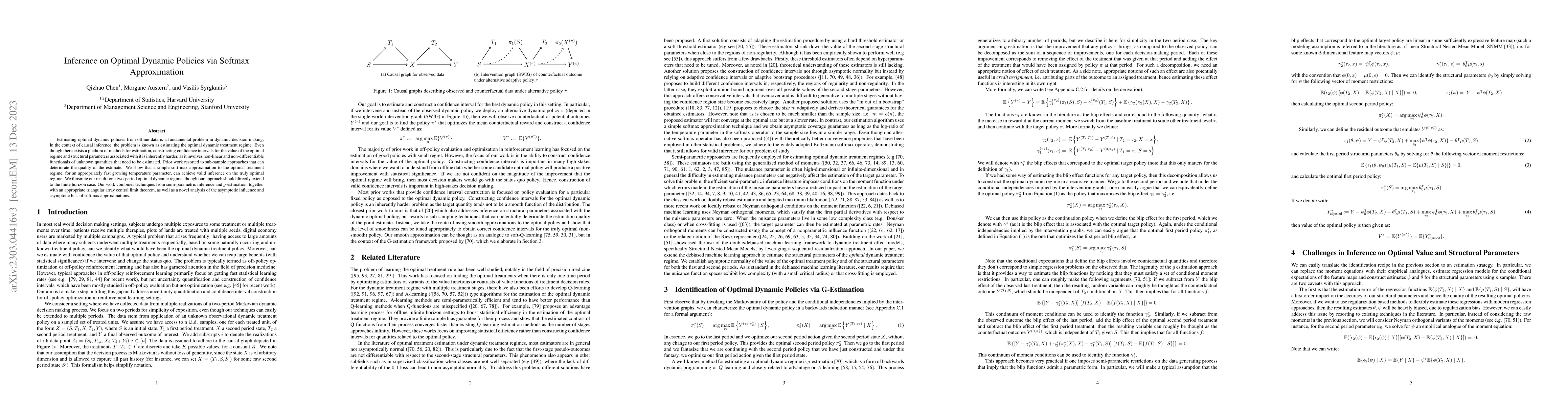 Thumbnail for Inference on Optimal Dynamic Policies via Softmax Approximation