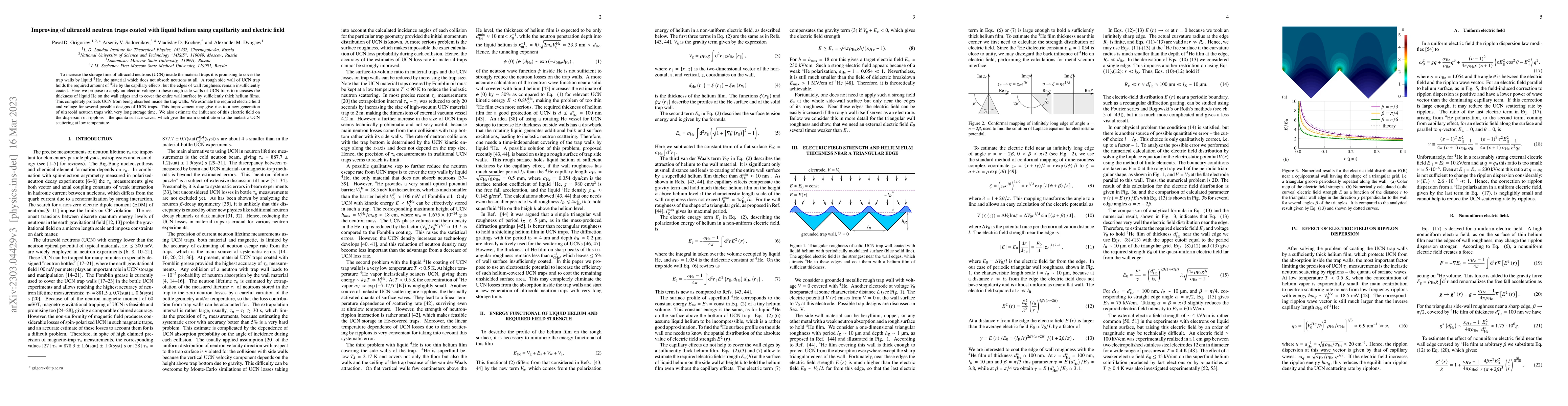 Thumbnail for Improving of ultracold neutron traps coated with liquid helium using
  capillarity and electric field