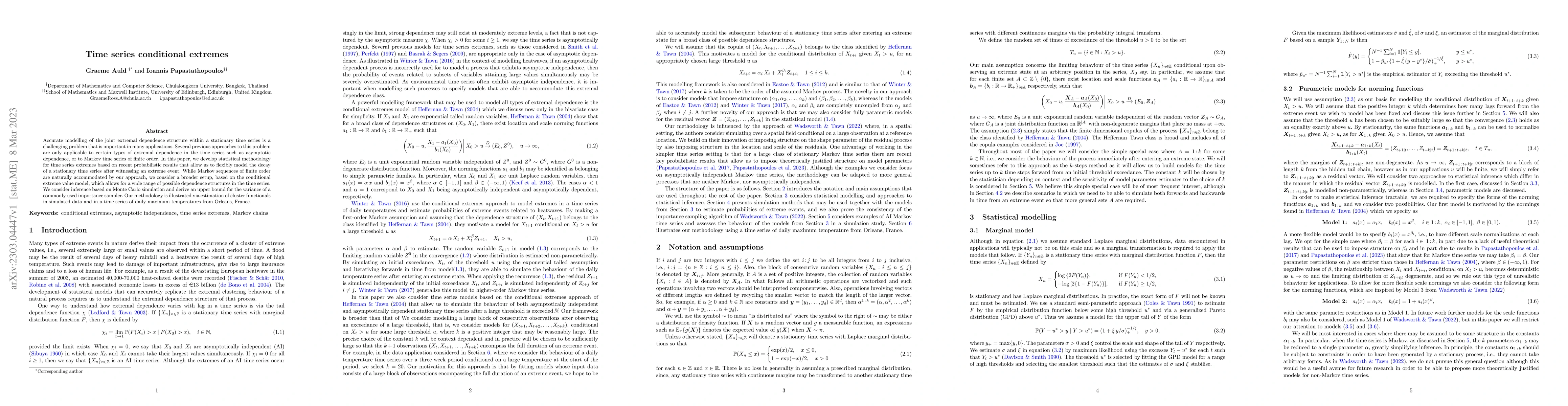 Thumbnail for Time series conditional extremes