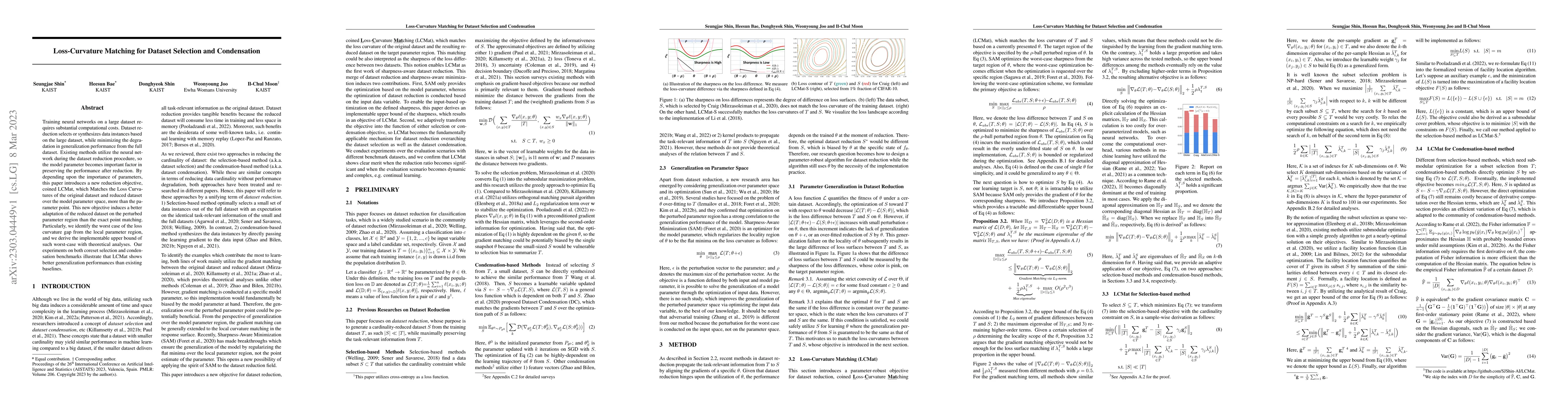 Thumbnail for Loss-Curvature Matching for Dataset Selection and Condensation