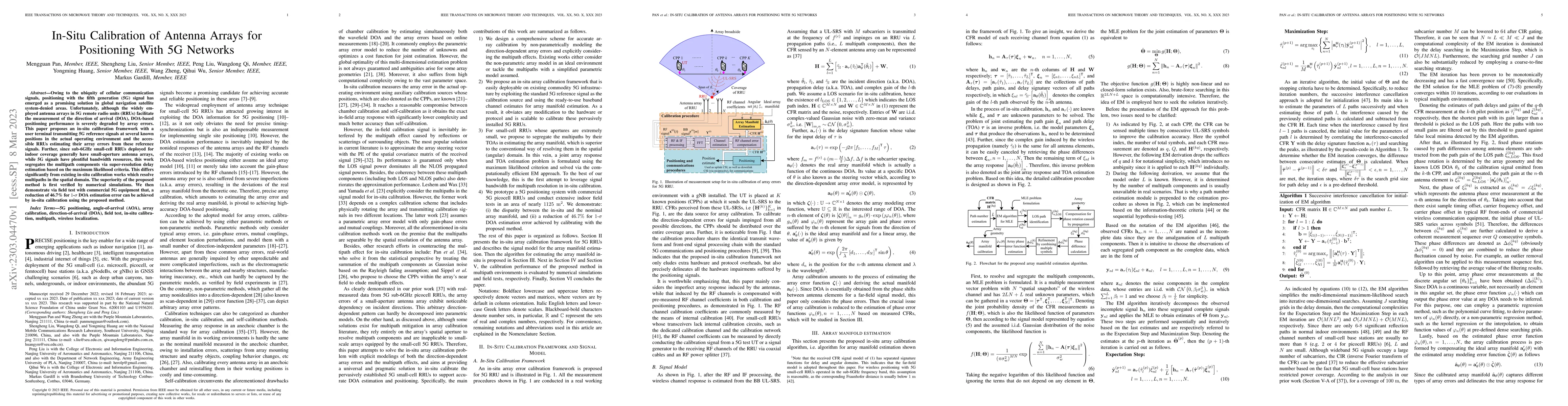 Thumbnail for In-Situ Calibration of Antenna Arrays for Positioning With 5G Networks